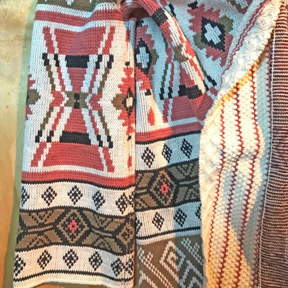 Forever 21 Cardigan Open Front Aztec Southwestern Tribal Geometric Sweater Boho - Picture 15 of 16